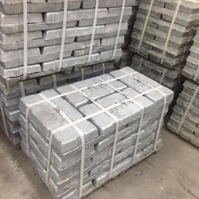 JIS AISI জিঙ্ক ইনগট ক্লিন সারফেস 99.995% 420 X 205 X 55mm